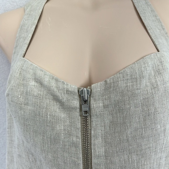 NWT Reformation Edina 100% Linen Dress Sz 8 Oatmeal Color Vacation Cruise Resort - Picture 4 of 12